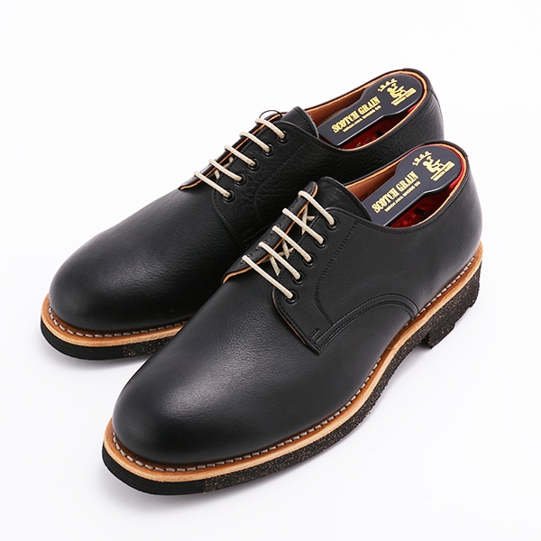 Pair of black leather casual shoes displayed on a white background from a top-front angle.
