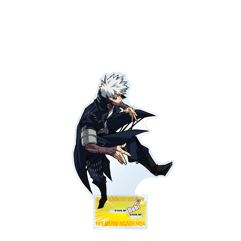 Acrylic decorative stand showing an illustrated character figure on a printed rectangular base.