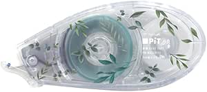 Clear PiT Air main unit tape glue dispenser decorated with a botanical leaf pattern.