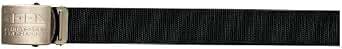Toraichi 0940-934 Type 10 black nylon belt with metal buckle laid flat.