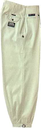 Side view of the Toraichi 2530-414 long Nicca men's pants showing a back pocket with flap, brand labels, and an ankle adjustment loop.