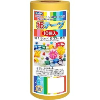 Yellow roll of Toyo paper tape in packaging labeled as a 10-roll set.