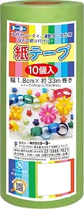 Yellow-green roll of Toyo paper tape in its retail packaging labeled as 10 rolls.