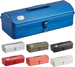 Blue Toyo Steel Y-350 steel chevron tool box shown with small thumbnails of other color variants beneath.