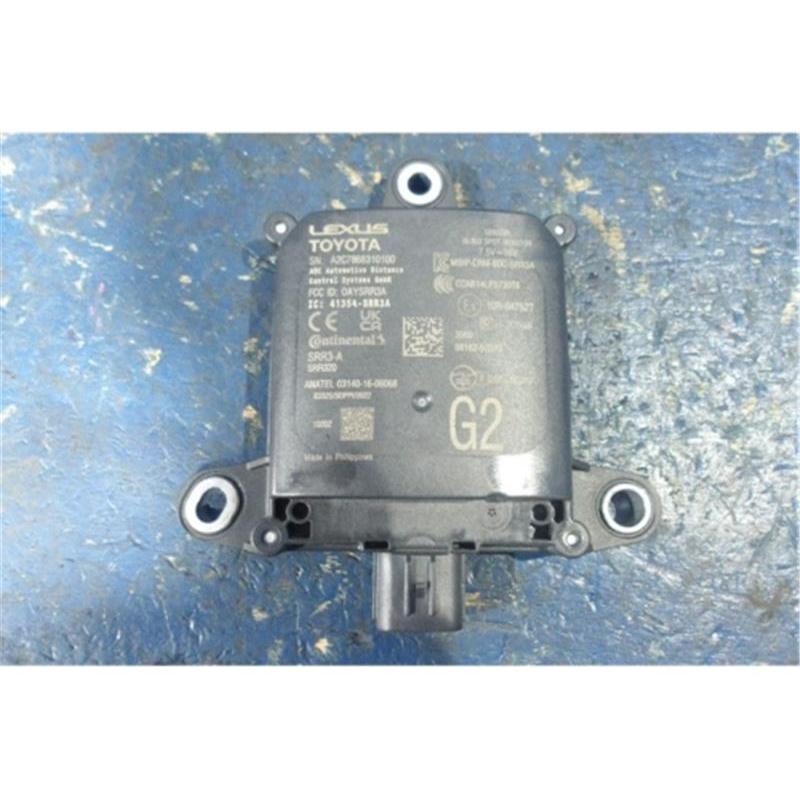 Front view of the Toyota Yaris car radar sensor (part 88162-K0040) showing the casing, mounting holes, and electrical connector.