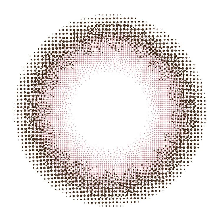 Close-up image of the contact lens pattern for the とりーてぃー(Treatee) product.