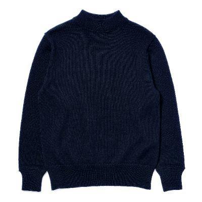U.S.N. blue wool jersey (sweater) laid flat on a white background.