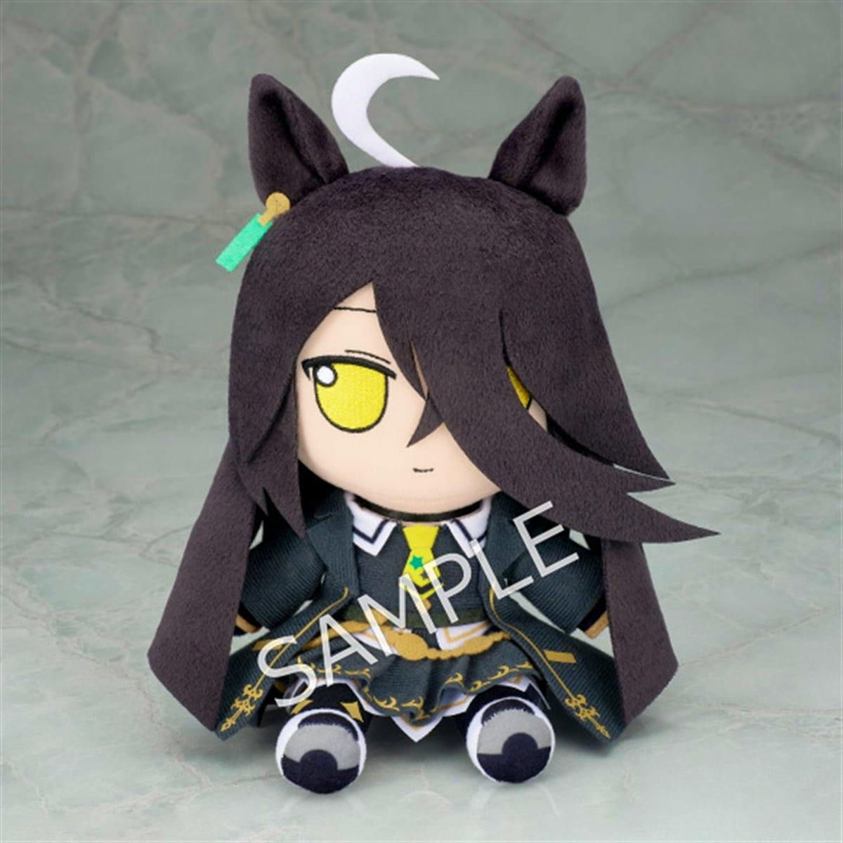 Seated 17 cm "Manhattan Cafe" plush from Uma Musume Pretty Derby shown against a neutral background.