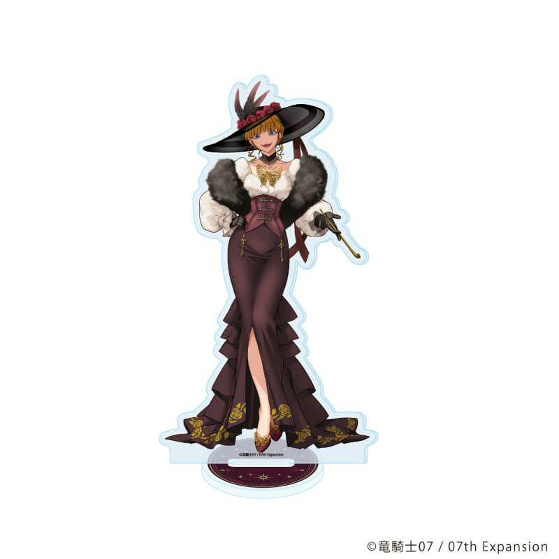 Acrylic stand showing a full-color illustrated Beatrice from Umineko no Naku Koro ni on a clear base.