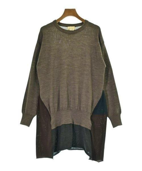 UNDER COVER women's knit sweater in brown displayed on a hanger against a white background.
