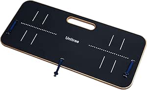 Unitree PUMP dedicated wooden training board with black non-slip surface, carrying handle, and attachment cords.