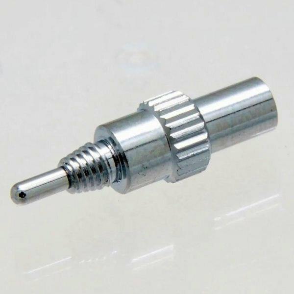 Silver metal short release bolt for Rollei cameras shown on a white background.