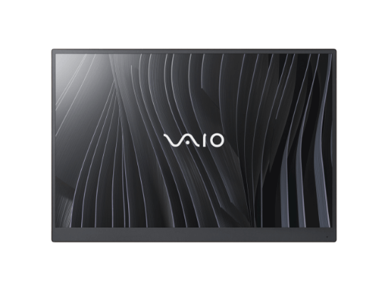 Front view of the VAIO Vision+ 14 mobile display showing the screen with the VAIO logo.