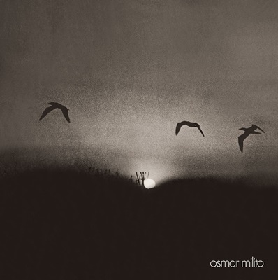 Album cover art for Viagem (1974) showing a silhouetted landscape with three flying birds, a low sun near the horizon, and the artist name 'osmar milito'.