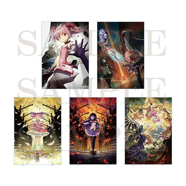 Group image of five decorative acrylic plates showing illustrated characters, with a 'SAMPLE' watermark.