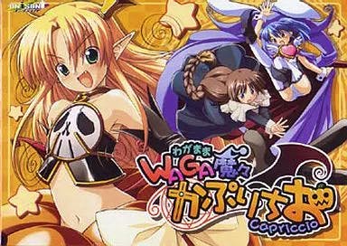 Cover art for the Windows98/Me/2000/XP game WAGA魔々かぷりちお showing several anime characters and the game's logo.