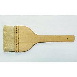 A 90mm-wide water brush (artists' brush) with light bristles and a wooden handle on a white background.
