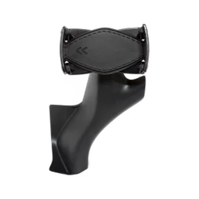 Black YAC SY-HR17 car phone holder/stand for the 80 Series Harrier pictured on a white background.