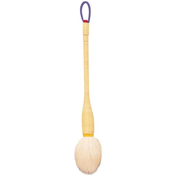 Medium Yachiyo makeup brush with a long wrapped handle, a purple loop at the end, and rounded white bristles.