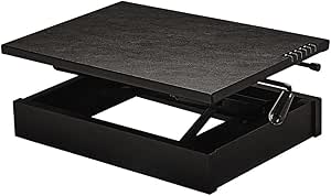 Black Yoshizawa PEACOCK adjustable high-low piano auxiliary stand with flat top platform and side lever.