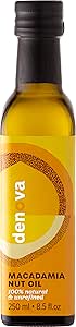 Glass bottle of Yuuki Foods Macadamia Nut Oil (8.1 oz) with a yellow label visible.