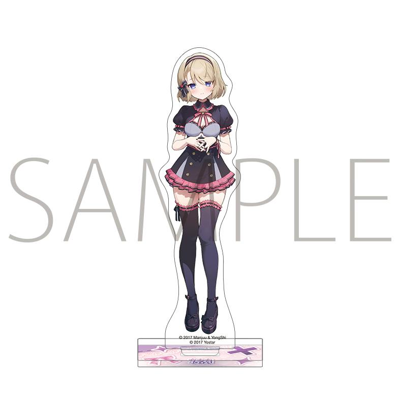Front view photo of the acrylic stand showing a full-body illustration of the character Z23 on a white background.