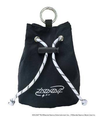 Black polyester drawstring pouch with white cord, black cord lock, metal keyring, and a ZOOL logo on the front.